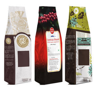 Light Aluminum Foil Coffee Plastic Packaging Bags With Valve , Stand Up Type