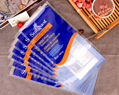 Custom Printing Frozen Vacuum Packaging Bags For Processed Seafood And Meat Boiled In The Hot Water After Vacuumize