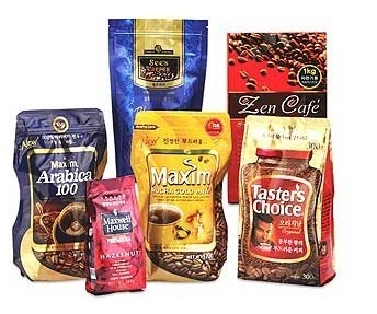 Custom Plastic Coffee Packaging Bags With Valve